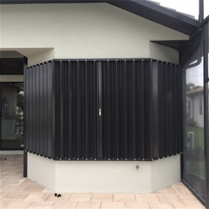 Volets pliants accordéon Hurricane en aluminium pour fenêtres, persiennes extérieures coupe-vent pour patio, conformes aux normes de l'État de la Floride - Product Image 3