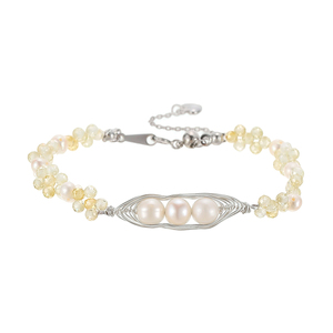 Bracelet à breloques en perles d'eau douce plaqué or 14 carats, cristal naturel, style bohème élégant, réglable pour l'été, vente en gros, personnalisable - Product Image 5