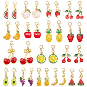 Kendin Yap Emaye Meyve Şekilli Takılar Altın Kaplama Kolye Uçları Çanta Ayakkabı Süsleme Aksesuarları - Product Image 1