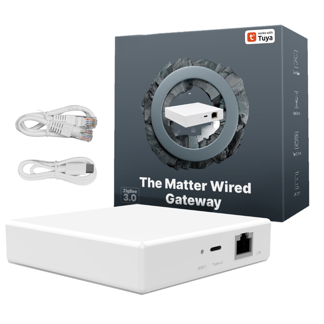 Golden Security Tuya Matter Wired Wi-Fi Gateway Hub Supporting Google Assistant & Smart Home Kit for Hotel Garage & Bar Use