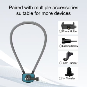 Trépied magnétique Selfie Stick avec support de cou en silicone flexible pour <span class=keywords><strong>iPhone</strong></span> 15 <span class=keywords><strong>14</strong></span> 13 12 Pro Max pour SAMSUNG pour HUAWEI Cell - Product Image 6