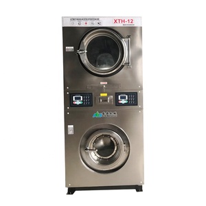 De acero inoxidable de China <span class=keywords><strong>12</strong></span> <span class=keywords><strong>kg</strong></span> doble comercial pila de lavadora-secadora - Product Image 1