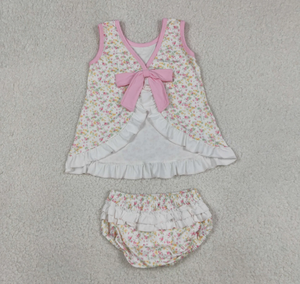 Conjuntos de Ropa para Hermanas Bebés Niñas, Túnica sin Mangas con Lazo en la Espalda y Flores - Product Image 4