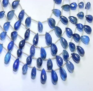Perles de pierres précieuses en cyanite bleue naturelle, facettées, de forme fantaisie, faites à la main, de haute qualité, 6 mm, 8 mm, pour la fabrication de bijoux - Product Image 4