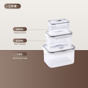 3 cái/bộ nhựa hình chữ nhật trong suốt cầm tay tươi hộp lưu trữ 380 + 850 + 1850ml - Product Image 4