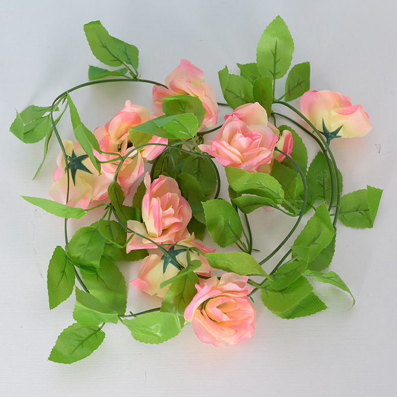 9 têtes de rose rouge clair