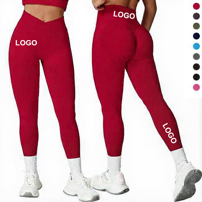 Wholesale Lift Hip Seamless Yoga Pants Crossover High Waist Leggings Running Sports Plus Size Fitness Pants Stretchy Legging