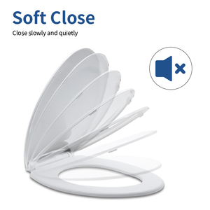 Couvercle de toilette allongé à fermeture lente en forme de V Housse de siège de toilette à fermeture silencieuse Siège en plastique PP Facile à installer et à nettoyer Sièges de toilette - Product Image 4