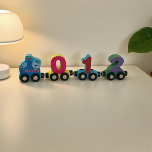Section 11 Modern <b>Wooden</b> Cognitive Early Education <b>Toy</b> Sensory Animal Number Car <b>Tractor</b> Train Set for Play and Gift Giving - Product Image 6