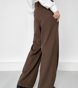 Pantalon palazzo plissé taille haute pour femme avec ceinture, coupe ample décontractée, idéal pour le bureau et le streetwear - Product Image 2