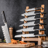 Grandsharp, Ensemble de Couteaux de Cuisine Japonais, Acier Damas 67 Couches AUS10, Manche en Résine de Fibre de Carbone