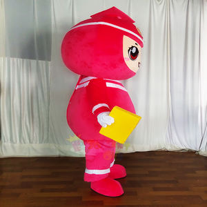 Costume da Mascotte Personalizzato Rosso per Adulti, Abito da Eroe per Eventi Scolastici/Carnivali Sportivi/Educativi - Product Image 2