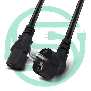 Europe Schuko CEE7/7 Plug to IEC C13 Power Cord Suitable for use as a Europe PC Computer Power Cord Europe Monitor Power Cord