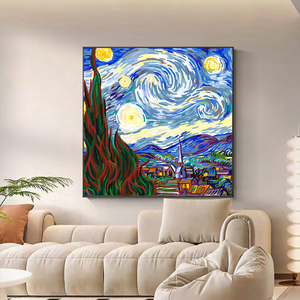 Hiện đại trang trí nội thất trừu tượng Van gogh's starry Night Oil Painting Kit Hand Painted watercolour <span class=keywords><strong>Canvas</strong></span> Wall <span class=keywords><strong>Art</strong></span> - Product Image 1