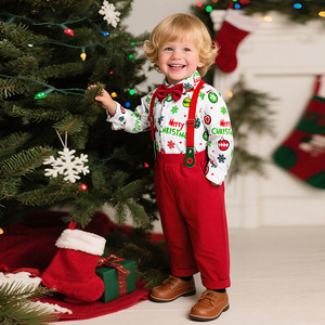 Fabricants Grossistes Vérifiés de Vêtements pour Enfants, Ensemble Deux Pièces pour Noël, Vêtements pour Garçons de 3 <span class=keywords><strong>Ans</strong></span> - Product Image 3