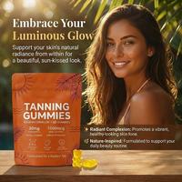 Produits de beauté les plus vendus OEM : Gommes autobronzantes au lycopène pour un éclat naturel bronzé, véganes, sans sucre et hydratantes