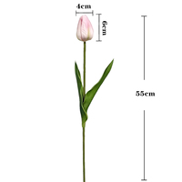 Fleurs artificielles tulipes à 5 têtes, toucher réel, directement de l'usine, nouvelle décoration d'intérieur populaire avec design floral au toucher réel, vente en gros