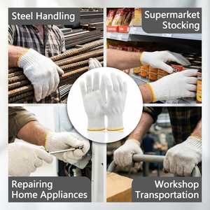Gants de travail de sécurité en coton blanc et polyester imprimés sur mesure pour le jardinage, Guantes De Trabajo Para Hombre Mujer - Product Image 3