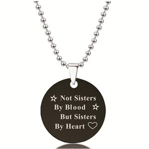 Llaveros <span class=keywords><strong>de</strong></span> plata <span class=keywords><strong>de</strong></span> acero inoxidable <span class=keywords><strong>de</strong></span> 18K, oro, azul y negro, no <span class=keywords><strong>hermanas</strong></span> por <span class=keywords><strong>sangre</strong></span>, sino <span class=keywords><strong>hermanas</strong></span> por Corazón, conjunto <span class=keywords><strong>de</strong></span> collar, joyería - Product Image 2