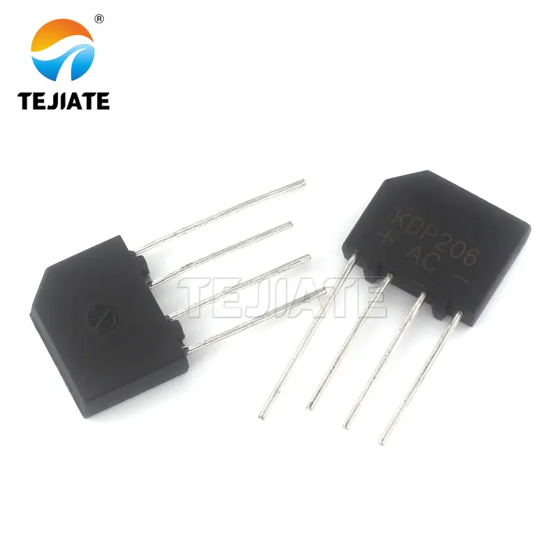 TEAJIATE Em estoque KBP206 Ponte Retificadora 2A 600V 206 AC para DC Conversor Retificador de onda completa