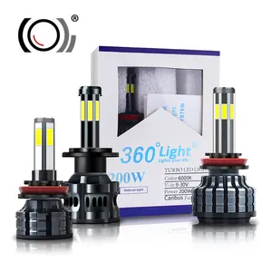 MOXI süper parlaklık otomatik LED ampul 6000K H7 H11 9006 9007 9005 yüksek lümen güç 50W H4 6 taraf arabalar için LED far