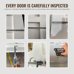 <span class=keywords><strong>Puerta</strong></span> Interior Precolgada de Madera con Núcleo Sólido Estilo Shaker de 5 Paneles con Imprimación Blanca - Product Image 5