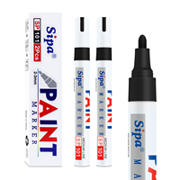 Vente en gros de marqueurs permanents imperméables SP101 avec 12 couleurs, pointe ronde, pour toutes surfaces, largeur d'écriture de 3,0 mm