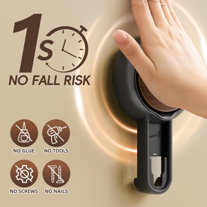 رف حائط بتصميم عتيق مع كأس شفط للحمام والمطبخ، منظم تخزين مثبت على الحائط - Product Image 6