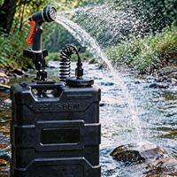 Réservoir d'eau portable carré de 22 L en PE sous pression, alimenté par batterie, pour camping et voyages tout-terrain