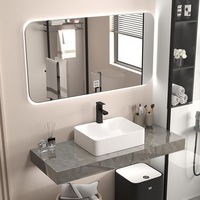 Luxe Maison-Style Marbre Dessus Simple Évier Vanité Moderne Smart Direct Fabricant Offre Spéciale 2025 pour Villas Salle De Bains Flottante