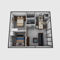 Venta de Fábrica, Precio Bajo, Casa Contenedor Modular Prefabricada Expandible y Personalizable de 20 pies/40 pies, Color Marrón, Transpirable, para Hotel
