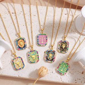 Collar <span class=keywords><strong>de</strong></span> Acero Inoxidable con Baño <span class=keywords><strong>de</strong></span> Oro y Esmalte, Resistente al Agua y al Deslustre, <span class=keywords><strong>de</strong></span> Fanhua Jewelry, Éxito <span class=keywords><strong>de</strong></span> Ventas en TikTok - Product Image 4