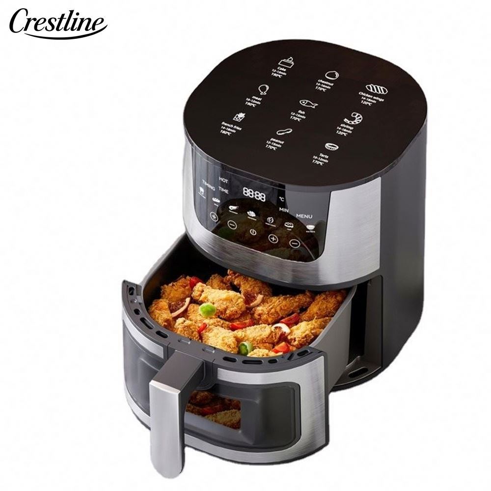 Luxury 4.5L Stainless Steel Smart Home Oil-Free Air Fryer High Quality Electric Power Source for Household Use Hot Selling