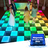 Piste de danse LED pour événements, miroir infini 3D, fête disco, piste de danse LED DJ, piste de danse magnétique portable, mariage