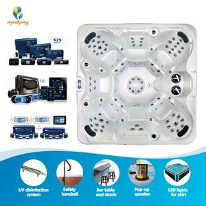 Usine En Gros 2.3m De Luxe Famille 7 Personnes Bain À Remous Baignoires 100 Jets En Plein Air Jacuzzier <span class=keywords><strong>Spa</strong></span> Bain À Remous avec 5 Pompes De Puissance - Product Image 2