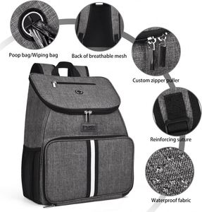 Échantillon gratuit, sac à dos de transport pour animaux de compagnie de haute qualité, pliable, respirant, imperméable, grande capacité, double bandoulière, pour chat et chien - Product Image 2