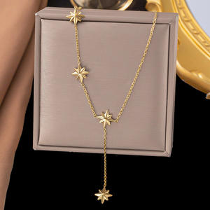 สร้อยคอแฟชั่นราคาส่งสำหรับผู้หญิง - สร้อยคอเครื่องประดับชั้นดีชุบทองสแตนเลสสตีลแบบไม่ก่อให้เกิดอาการแพ้ - Product Image 1