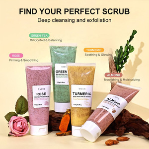 <span class=keywords><strong>Gommage</strong></span> visage exfoliant personnalisé en tube souple, à base de plantes, sans abrasif, au curcuma, apaisant et éclaircissant pour le soin du visage - Product Image 2