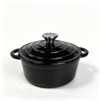 Cocotte en fonte émaillée classique avec couvercle, compatible four, antiadhésive, pour la cuisine quotidienne familiale