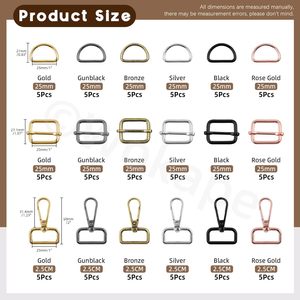 Kit de boucles métalliques : Anneaux en D, Mousquetons pivotants, Anneaux en D semi-circulaires, Boucles coulissantes, Boucles à broche à rouleau - Product Image 2