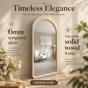Miroir sur pied de style baroque européen de luxe, en bois massif, avec <span class=keywords><strong>verre</strong></span> trempé de 6 mm, pour la salle de séjour - Product Image 1