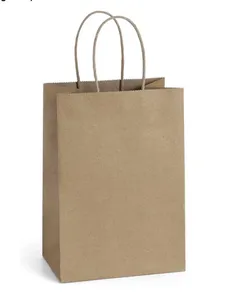 Bolsa de Papel Kraft con Asa Antirrobo para Comida para Llevar y Entrega, Embalaje para Vajilla, Almohadas y Productos del Hogar - Product Image 4