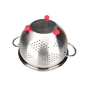 superior quality 18/8 Stainless Steel Strainer Food Grade Drain Colander For Kitchen Wash - Product Image 5