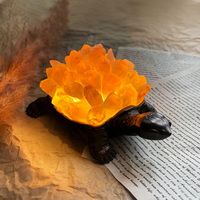 Lampe en cristal tortue de mer naturelle en gros Améthyste de l'eau Cluster USB Veilleuse Artisanat Lumières décoratives pour la maison Cadeaux de mariage