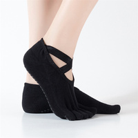 KANGYI – chaussettes de Yoga antidérapantes, de sport, de Pilates, dos nu, noires, nouvelle collection