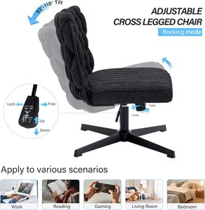 Ghế văn phòng ngồi chéo chân, ghế văn phòng hiện đại không tay vịn với chỗ ngồi rộng - Product Image 6