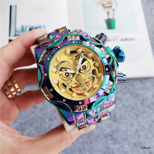 Reloj Deportivo Cronógrafo de Lujo con Esfera de Cuarzo Negra, Correa de Acero Inoxidable, Estilo Casual de Negocios - Product Image 5