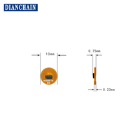 Étiquette en tissu NFC personnalisée Dia10mm FPC résistante aux hautes températures, étiquettes électroniques dynamiques anti-contrefaçon, puce FM13HS01