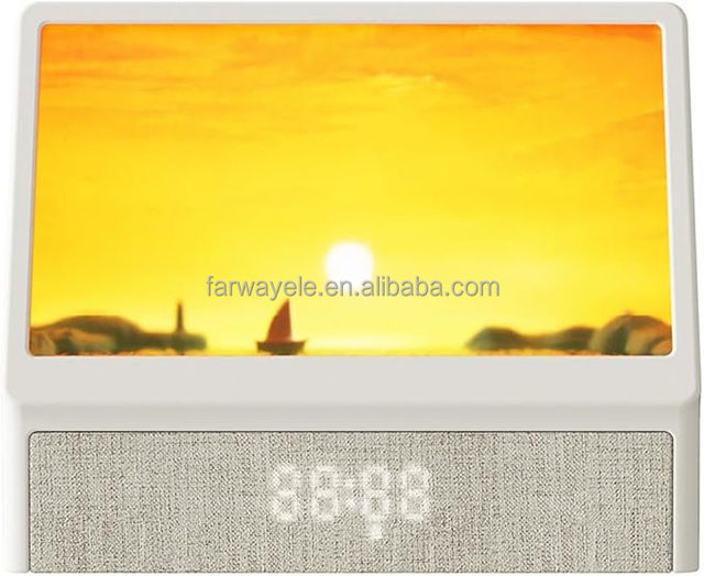 Sunrise Alarm Clock for Bedrooms, White Noise Machine Creative Simulated Sunrise Animation, Wake up Light Sunset Lamp