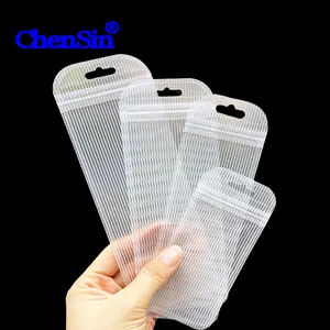 Clear Mylar Bags With Zip Frosted Zip lock bag Accessories transparent front clear back Stripe matte frosted zipper bags
